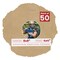 Beige Suede Mat Board for 8x8 Frames - Circle Opening for 4x4 Photos